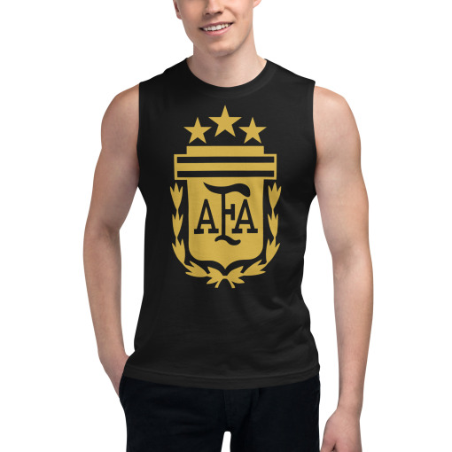 Argentina AFA Gold Emblem Soccer Muscle Shirt - Image 3